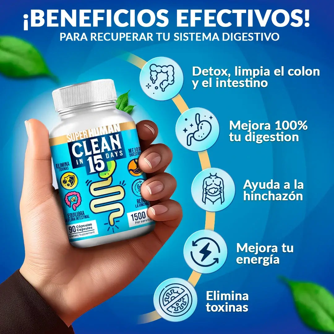 Clean15™ Limpieza Completa Estomacal en 15 días - SuperHuman™ PG Oferta Solo por Hoy